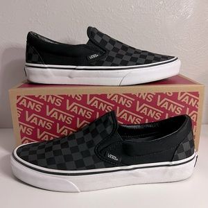 Black Checkered Vans Classic Slip-On Women’s Size 9.5